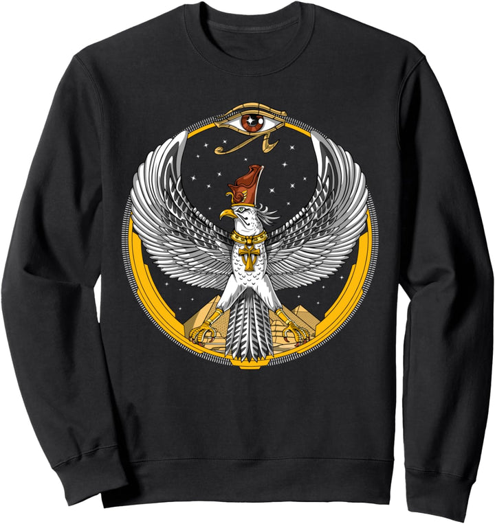 Horusauge ägyptische Pharao Falke Gott Horus Ankh Pyramiden Sweatshirt