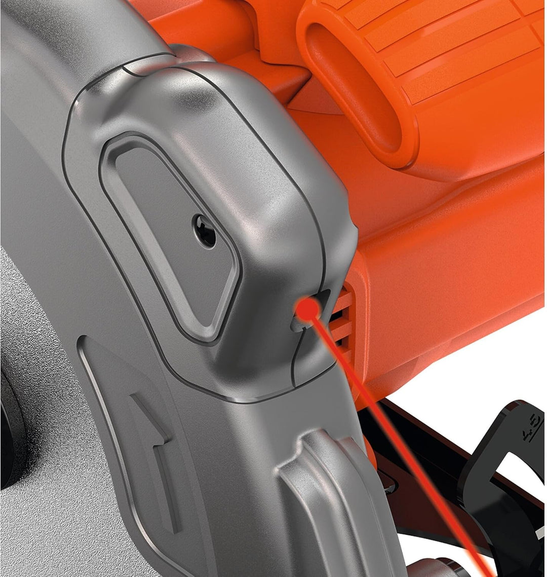 Black+Decker Handkreissäge (1250W, Schnitttiefe 66 mm / 50 mm (90°/45°) 1 Sägeblatt mit Parallelansc