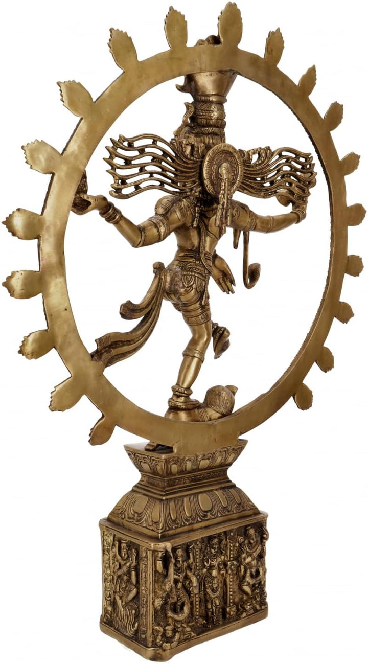 GURU SHOP Tanzender Shiva Nataraja Statue Shiva im Feuerkranz 60 cm - Motiv 10, Motiv 10