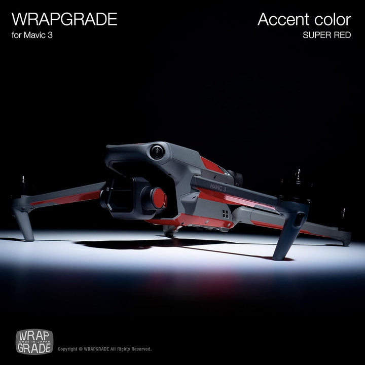 WRAPGRADE Skin Kompatibel mit DJI Mavic 3 Pro Accent Color (SUPER RED) Super Red / Pro, Super Red /