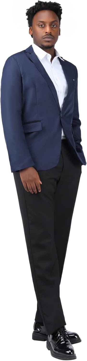 YOUTHUP Sakko Herren Leichter Regular Fit Anzug Jacke für Männer Freizeit Jackett Blazer Marine M, M