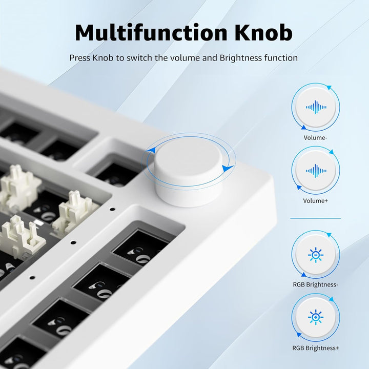 Akko 5075S Mechanische Tastatur Kit, Barebones Gaming Keyboard Wired, Unterstützt QMK/VIA Programmie