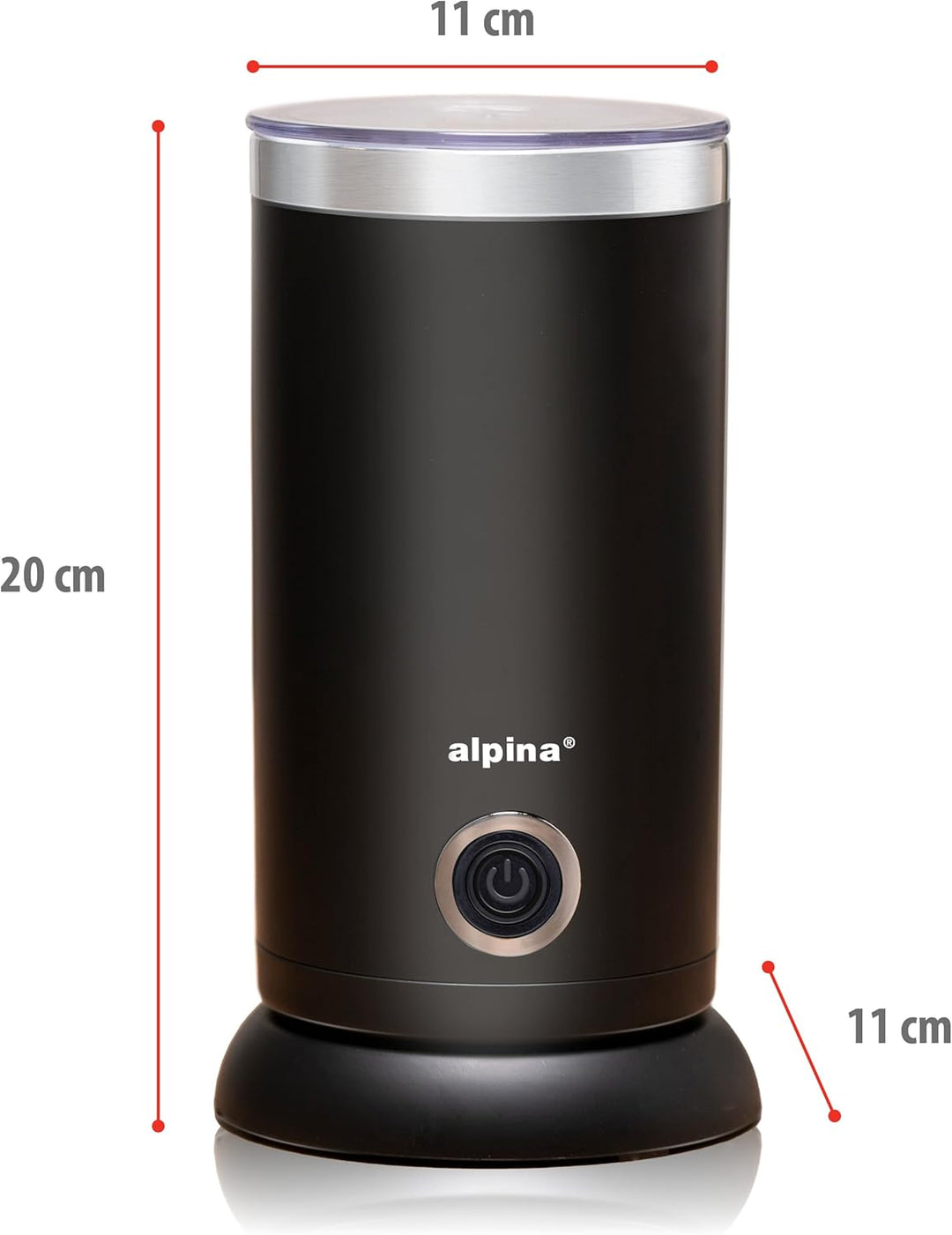 alpina Elektrischer Milchaufschäumer - 230V/450W - 3-in-1 Milchschäumer - Aufschäumer 300 ML - Kalte