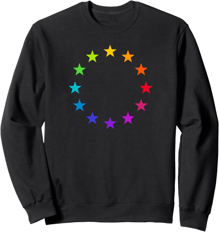 EU Flagge bunt Sterne Regenbogen Farben Fahne Logo Europe Sweatshirt