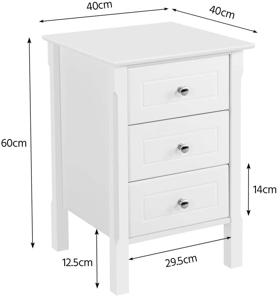 Yaheetech 2 STK. Nachtschrank Nachtkommode Boxspringbett Nachttisch Konsole Schrank, mit Schubladen,