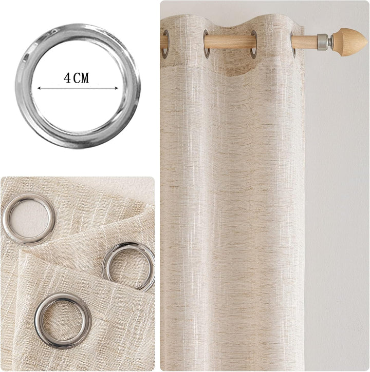 MIULEE Vorhang Gardinen Leinen mit ösen Voile Vorhänge Leinenoptik Gardinen Wohnzimmer Modern Fenste