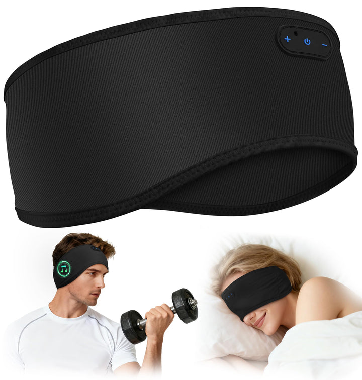 MUSICOZY Schlafkopfhörer Stirnband Bluetooth,Verbessert Kopfhörer Stirnband aus hautfreundlicher Bam