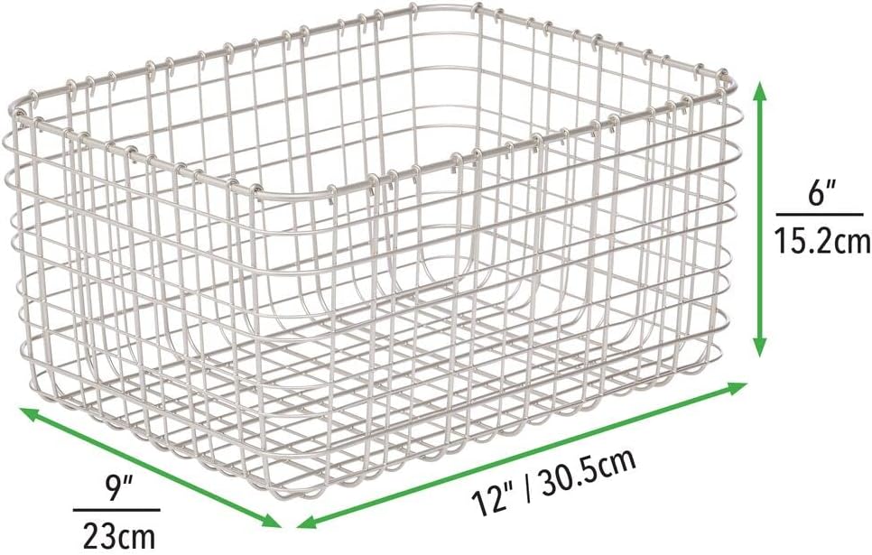 mDesign 6er-Set Allzweckkorb aus Metall – Aufbewahrungskorb für Küche, Vorratskammer etc. – kompakte