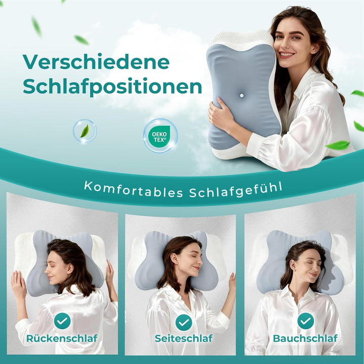 Original Nackenkissen Kopfkissen, Ergonomisches Memory Foam Kissen - Orthopädisches Nackenstützkisse