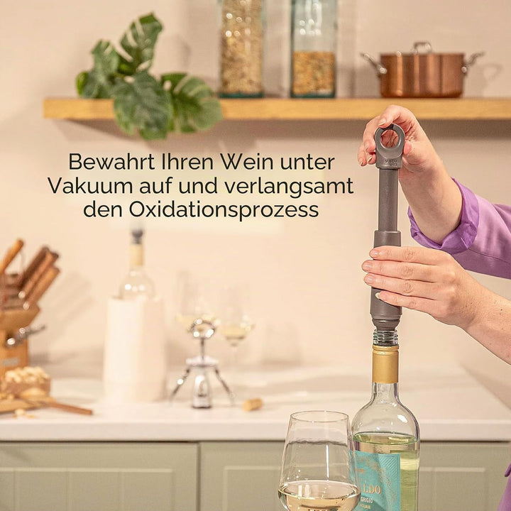 Vacu Vin Loop Weinpumpe - Entwickelt und Hergestellt in den Niederlanden - Vakuum-Weinverschluss häl