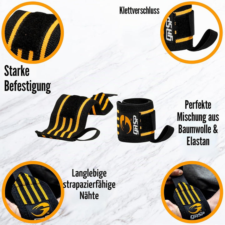 GASP Herren Hardcore Wrist Wraps Black Hardcore Wrist Wraps, Black Hardcore Wrist Wraps