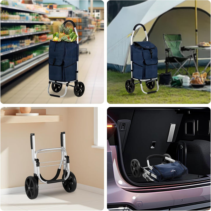 Einkaufstrolley, HOMELUX klappbar, Stabiler Einkaufswagen, grosse Kapazität 41 L, multifunktional, H