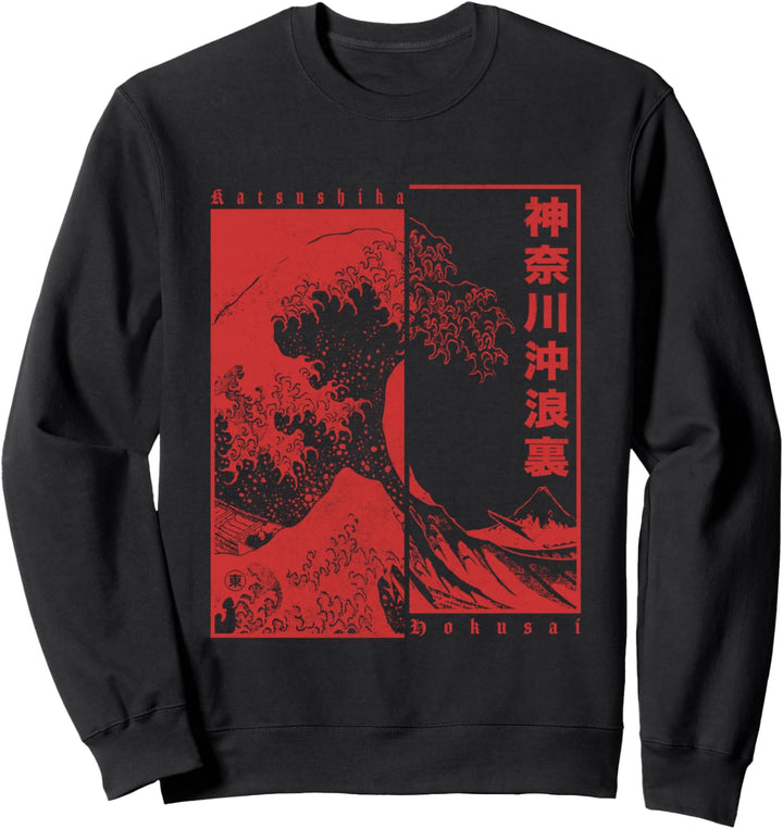 Japan Style Katsushika Hokusai Great Wave Off Kanagawa Sweatshirt