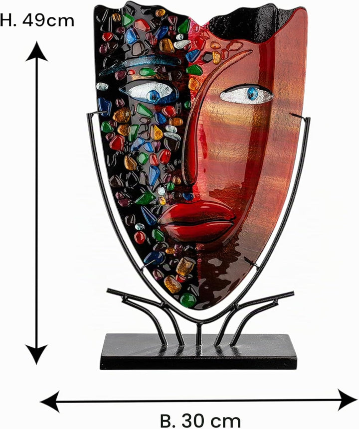GILDE GLAS art Design Vase - Deko Wohnzimmer - Geschenke für Frauen H 46 cm