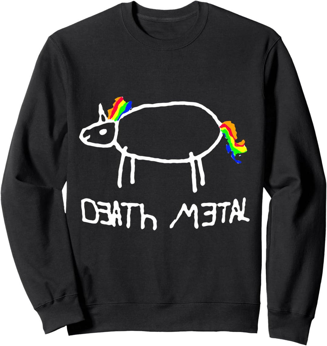 Death Metal Regenbogen Einhorn Black Metal S-XXL Sweatshirt
