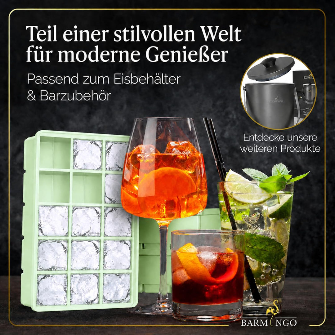 Silikon Eiswürfelform mit Deckel (3er Set) – BPA-freie Eiswürfelform gross/XXL | Grosse Eiswürfel Fo