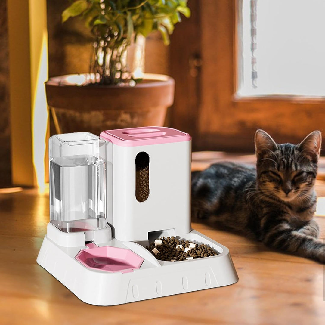 Futter- Und Wasserspender Für Katzen, Automatischer Futterautomaten Für Katzen & Kleine Hunde, 2 In