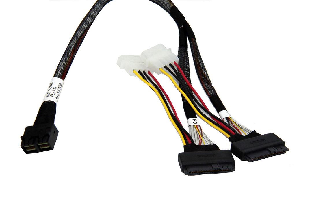 LSI94xx Serie 2 Port HD Mini-SAS (SFF-8643 8X) auf 2 Port U.2 (SFF-8639) NvMe SSD-Kabel