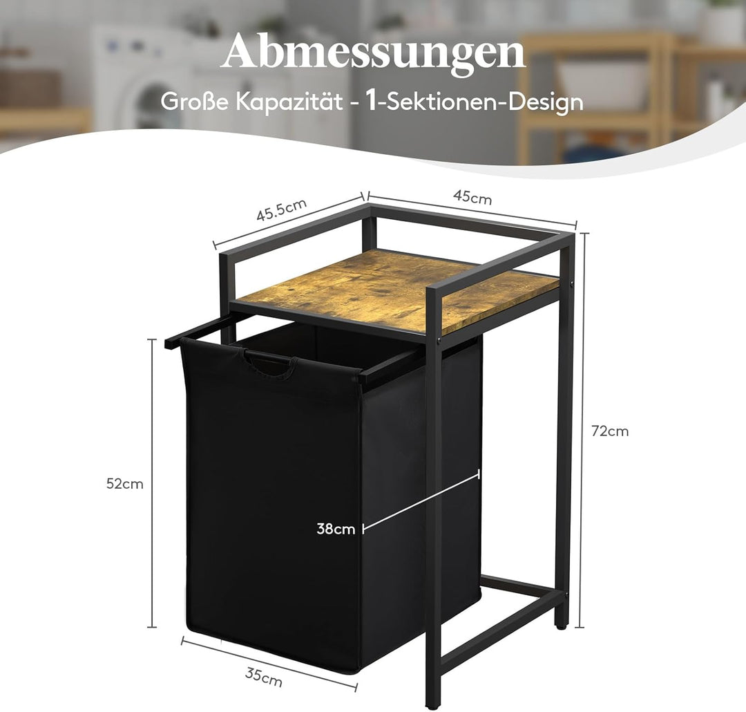 Lifewit Wäschekorb, fasst 69 Liter Wäschekorb mit Ablagefläche und herausziehbaren Säcken, Wäschesor