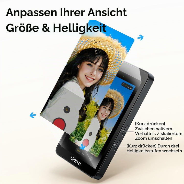 ULANZI VM1 Magnetischer Handy Selfie Monitor 3,97" IPS, 4K 60FPS Vlog Bildschirm, Magsafe Plug & Pla