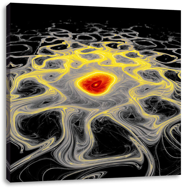 Pixxprint leuchtendes Lava Muster als Leinwandbild/Grösse: 70x70 cm/Wandbild/Kunstdruck/fertig bespa