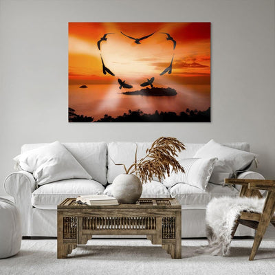 Bilder auf Leinwand 100x70cm Leinwandbild Natur Landschaft Insel Meer Gross Wanddeko Bild Schlafzimm