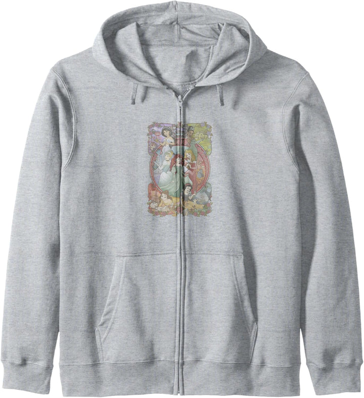 Disney Princess Classic Cartoon Group Collage Kapuzenjacke