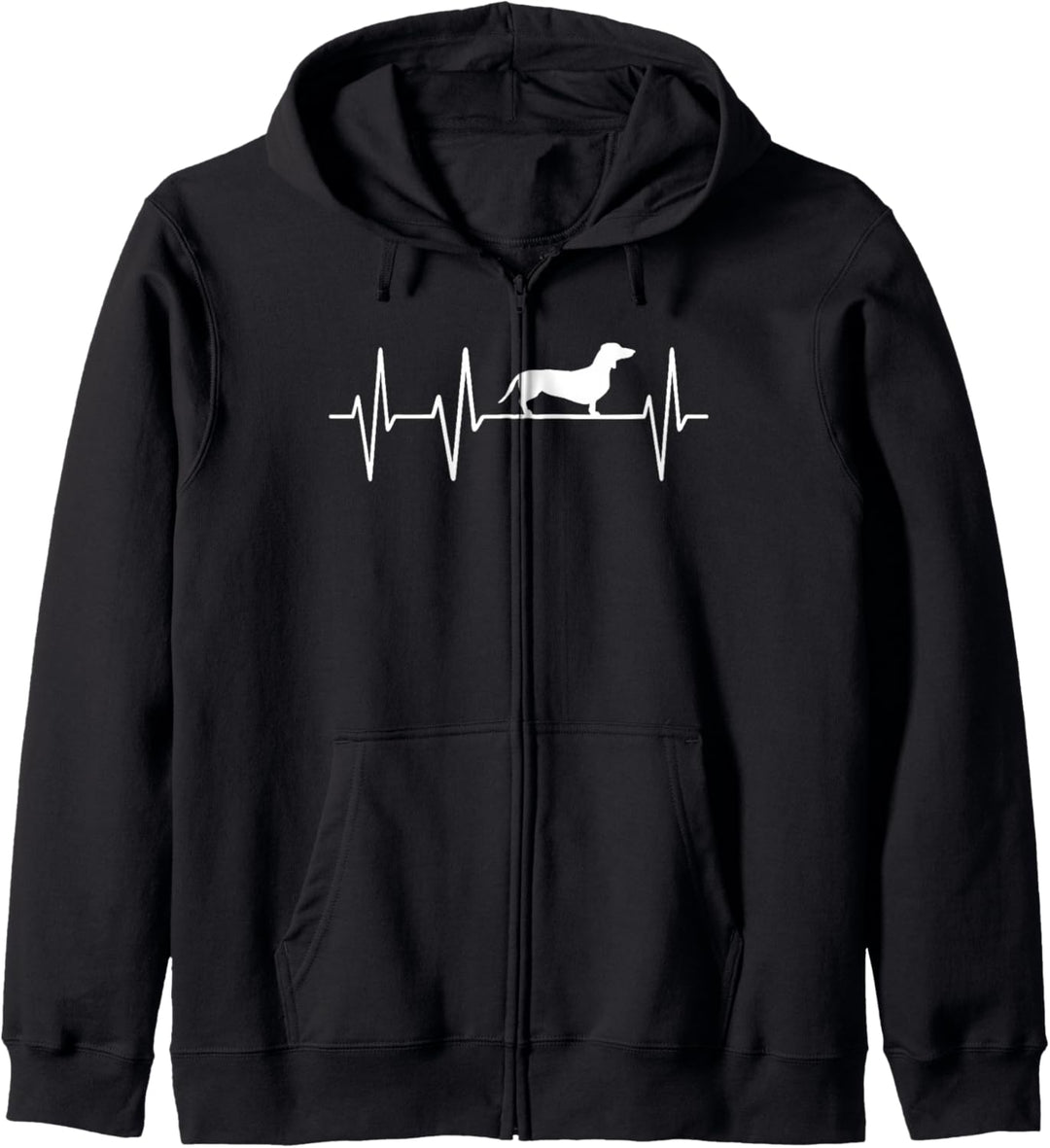 Dackel Hund Heartbeat Herzschlag Outfit Geschenk Kapuzenjacke