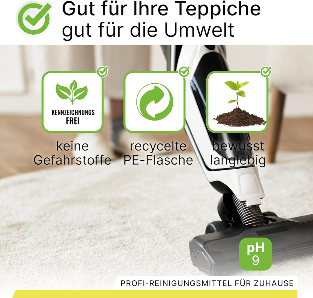 BiOHY Teppichshampoo (12 x 1 Liter) | Teppichreiniger Konzentrat | ideal gegen hartnäckige Flecken |