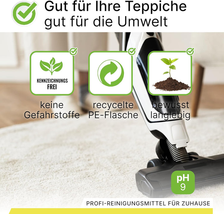 BiOHY Teppichshampoo (6 x 1 Liter) | Teppichreiniger Konzentrat | ideal gegen hartnäckige Flecken |