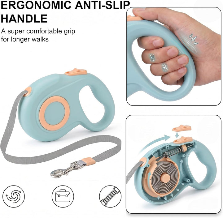 AIITLE Ausziehbare Hundeleine, 5m Flexi Hundeleine für Kleine und Mittlere Hunde bis 15 kg, 360° Dre