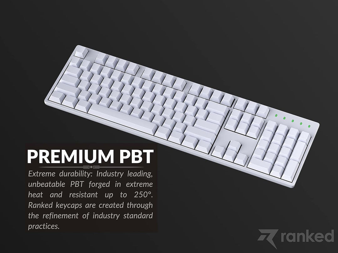Ranked Leeres Premium-Tastenkappen-Set | 1,4 mm Dickes PBT | Cherry-Profil für Mechanische Tastatur