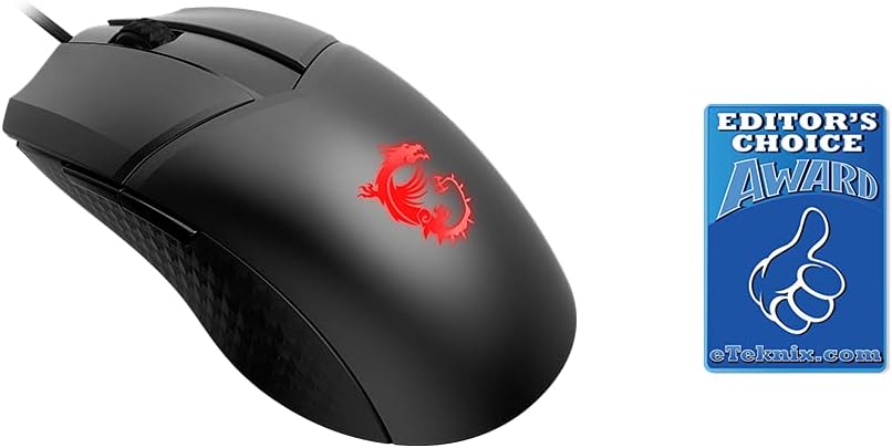MSI Clutch GM41 Lightweight Gaming Maus (kabelgebunden, PMW-3389 Sensor, 400 - 6400 DPI, 6 Tasten, s