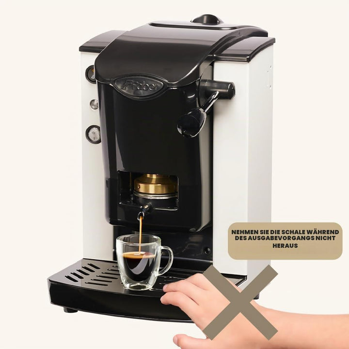 FABER COFFEE MACHINES | Plast-Schlitzmodell | Kaffeepadmaschine für ESE-Pads 44 mm | Einstellbarer M