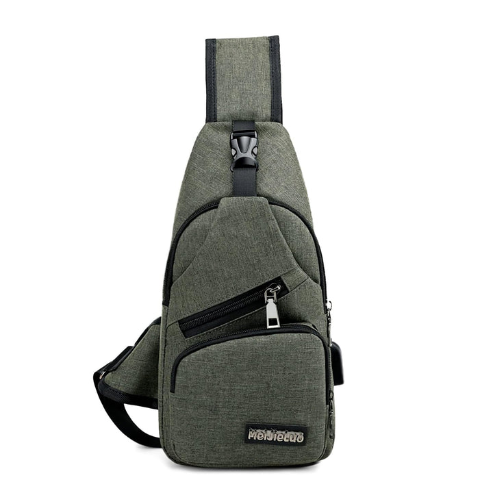 VARLIVOO Herren Sling Bag mit USB Port Crossbody Bag Diebstahlsicherung Schultertaschen Reise Wander