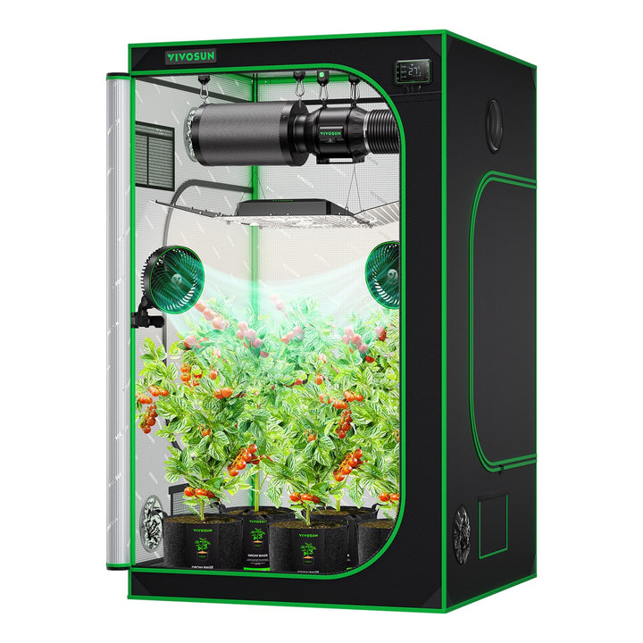 VIVOSUN Growzelt 120x120x200cm Grow Tent aus hochreflektierendes Mylar mit Sichtfenster und Bodenwan
