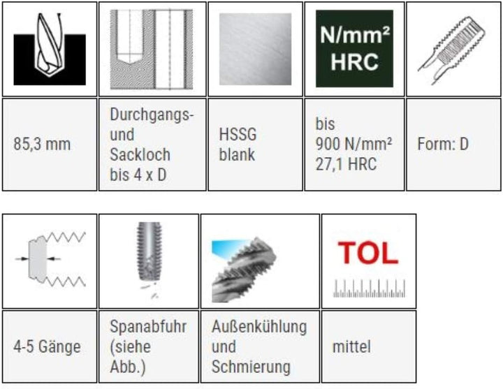 BAER HSSG Einschnittgewindebohrer Form D - G (BSP) 3" x 11 - Gewindeschneider - Rohrgewinde - Maschi