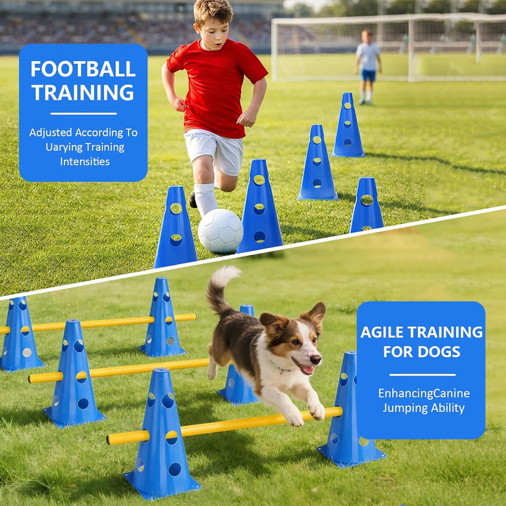 Agility Steckhürdenset Hunde Pferde, Multifunktionales Steckhürdenset Agility, 23cm Höhe Für Hunde P