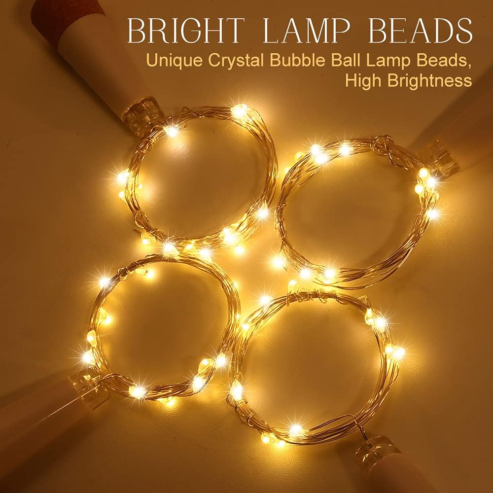 Dumcuw LED Kork Flaschenlichter, Wasserdicht Kupferdraht Lichterkette für Flaschen, USB Powered Wied