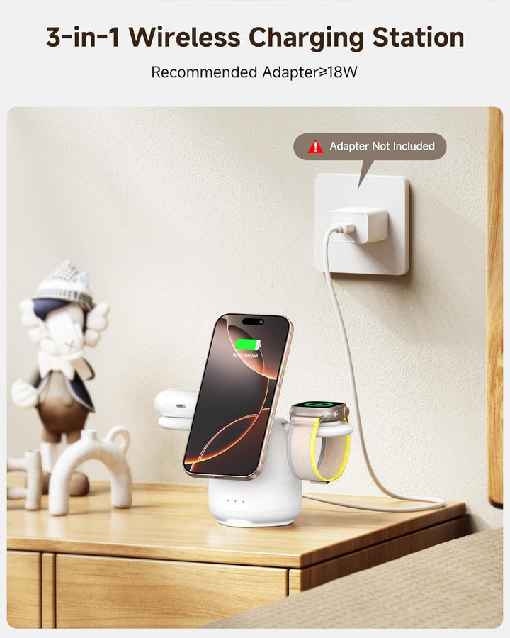 Induktive Ladestation für iPhone, Magnetisch Kabelloses Ladegerät für iPhone 17e/Air/17 Pro/17 Pro M