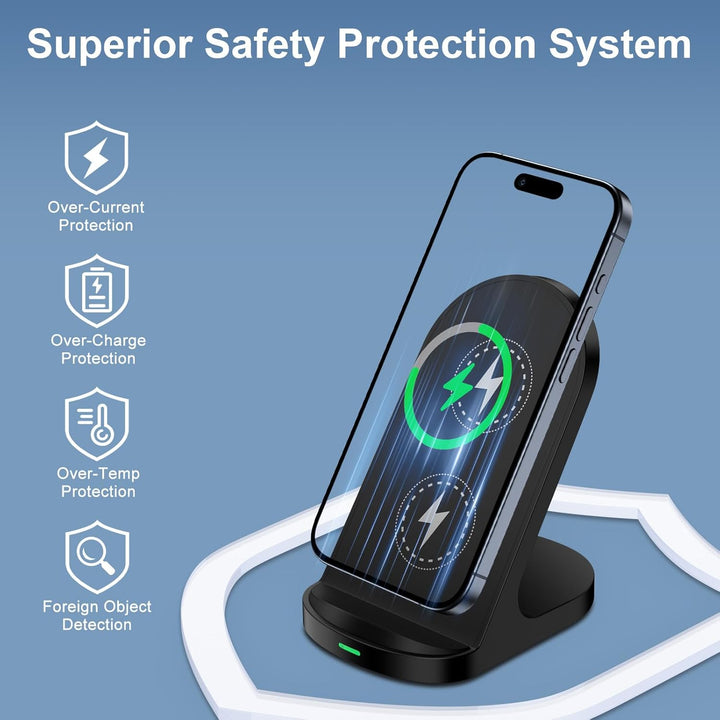 Induktive Ladestation, 15W Fast Wireless Charger Stand für Google Pixel 10/10 Pro/9/9 Pro/9a/8/7, Sa