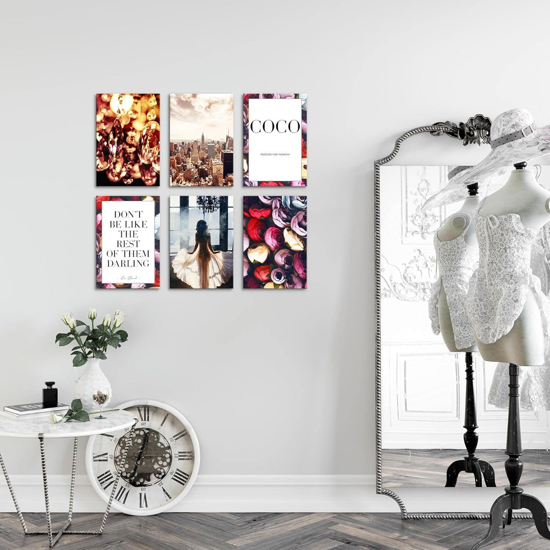 Novart Wandbilder Set - KOMPLETT AUFHÄNGFERTIG - Made in Germany - Moderne Bilder Fashion Wohnzimmer