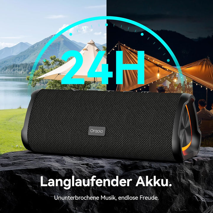 oraolo Bluetooth Lautsprecher Tragbar Musikbox Wireless Speaker | Bluetooth 6.0 20W 24 Std. Akku Dua