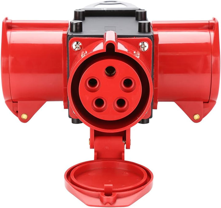 Sonnewelt Baustromverteiler Verteiler 3 x CEE 400V/32A IP44 CEE-Steckdose 5 Polig Mit Sicherheitskla