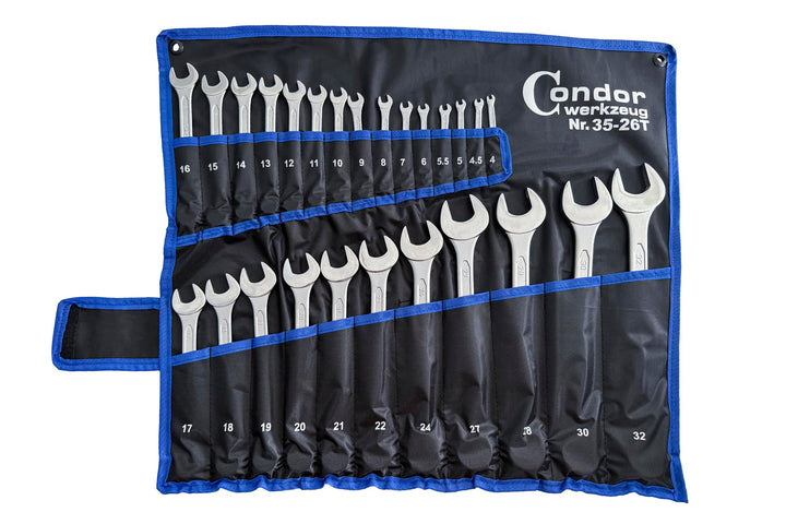 CONDOR Werkzeug 35-26T | Gabel-Ringschlüssel-Satz | 26-tlg. | Chrom-Vanadium-Stahl verchromt | 4-32
