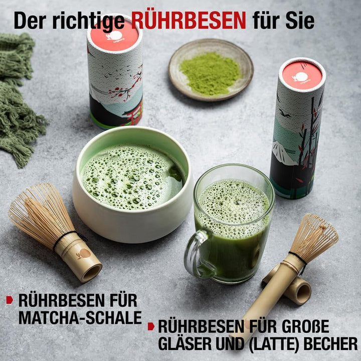 ORIGEENS MATCHA BESEN AUS BAMBUS MIT LANGEM GRIFF - Kleiner traditioneller Chasen Bambusbesen für di