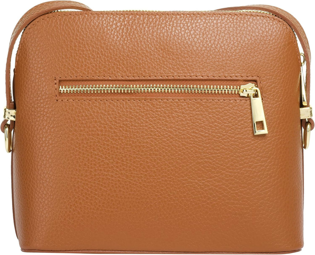 Cluty Umhängetasche Echt Leder Damen | Made in Italy, Smartphonefach, Handtasche aus Leder, Crossbod