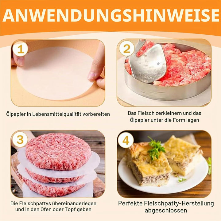 2000 Stück Burger Papier Rund 11.5cm für Burgerpresse Ø 11.5 cm, Burgerpapier Antihaft, Backpapier f