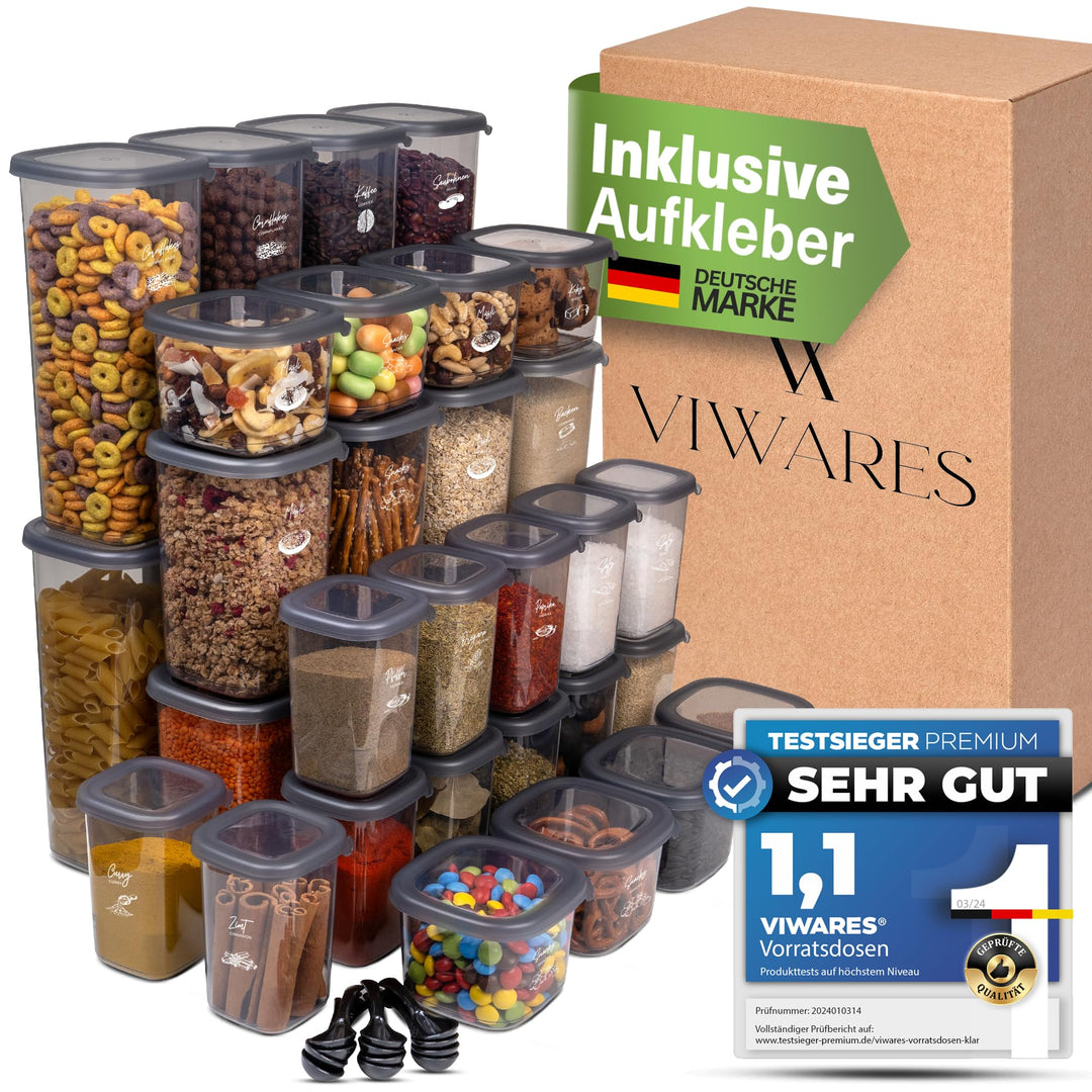 Viwares Vorratsdosen mit Deckel luftdicht - 36er Vorratsbehälter Set - Luftdichte Vorratsdosen für G