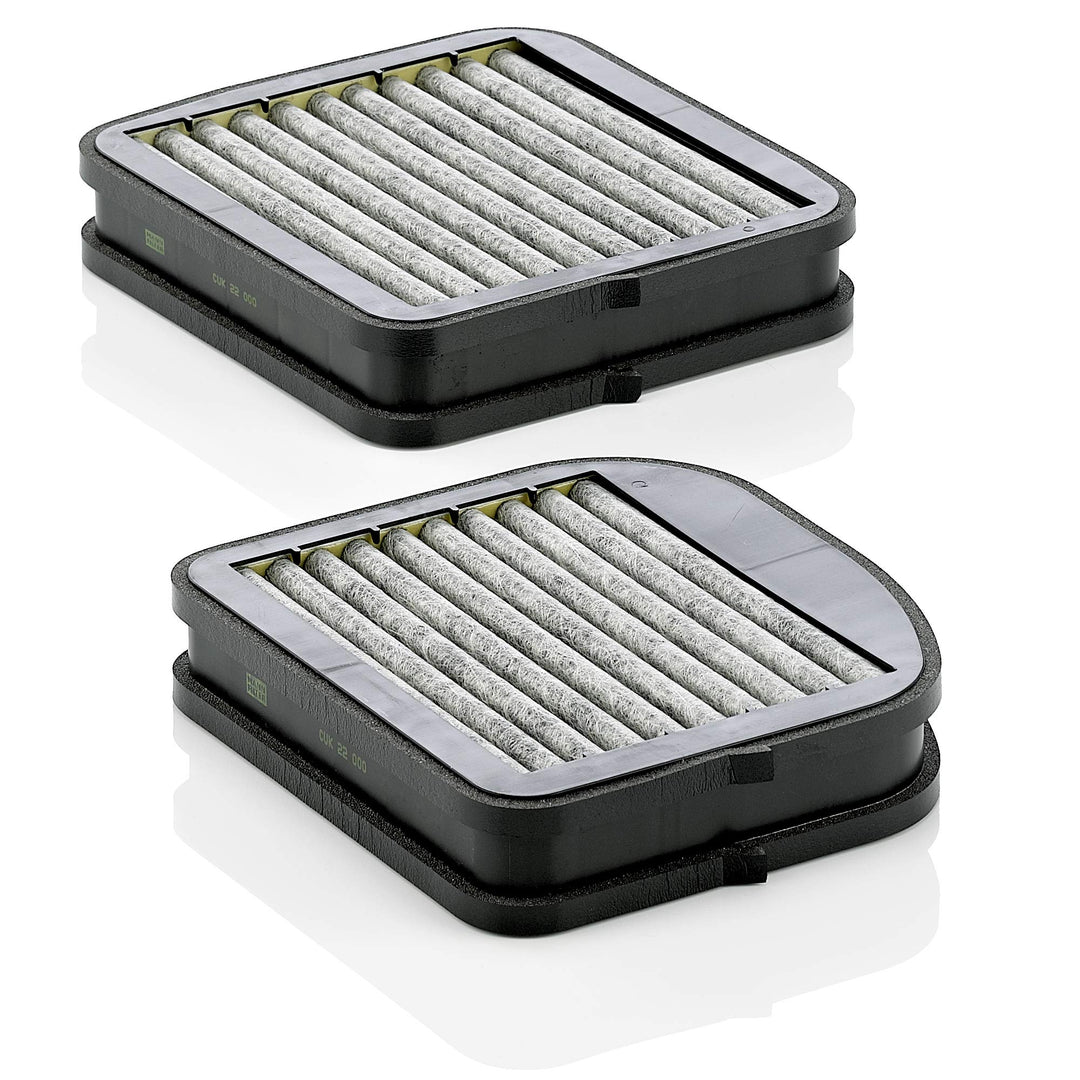 MANN-FILTER CUK 22 000-2 Innenraumfilter – Kabinenluftfilter Satz (2er Set) mit Aktivkohle – Für PKW